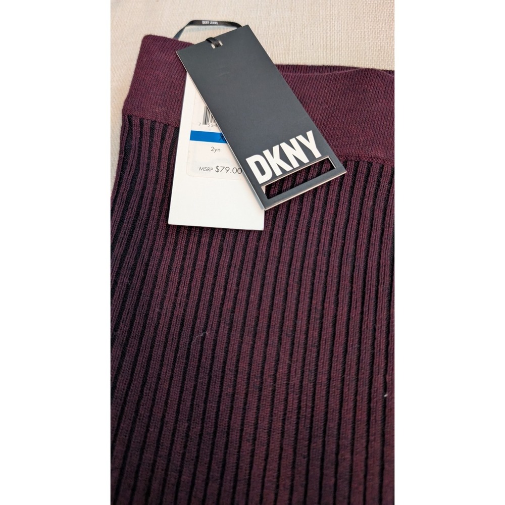 Women's DKNY Deep Burgundy Knit Pull On Skirt Fall/Winter Size XL